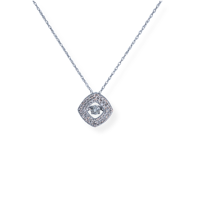 9ct white gold diamond pendant
