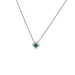 9ct white gold emerald pendant chain