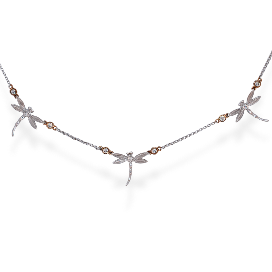 9ct 2/tone diamond necklace