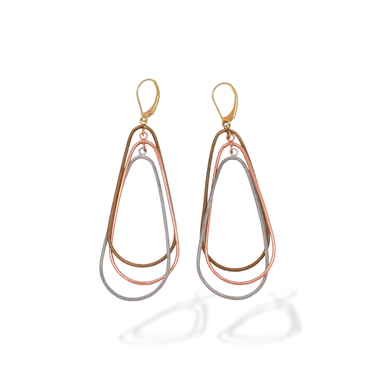 9ct 3/tone gold hoop earrings