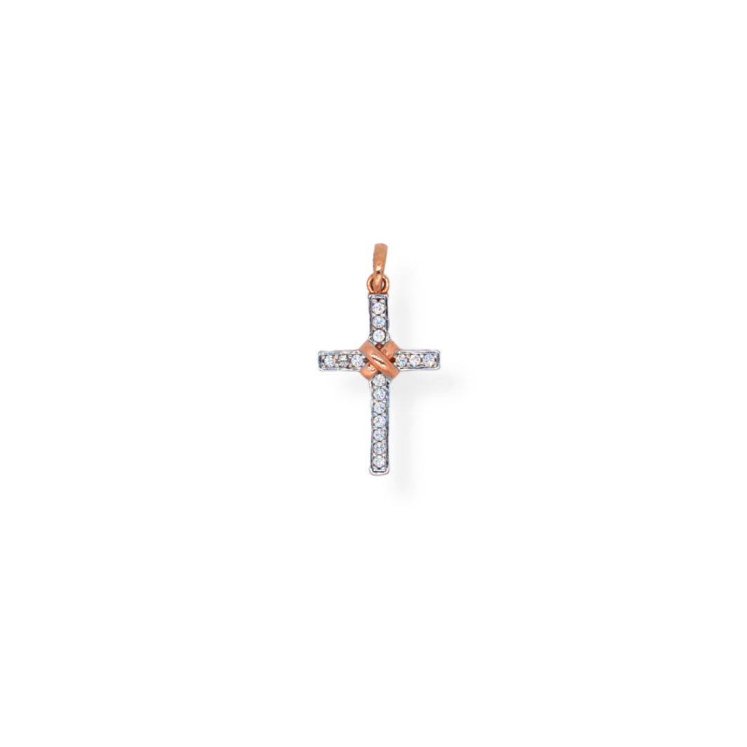 9ct gold cz cross