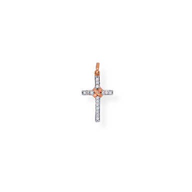 9ct gold cz cross
