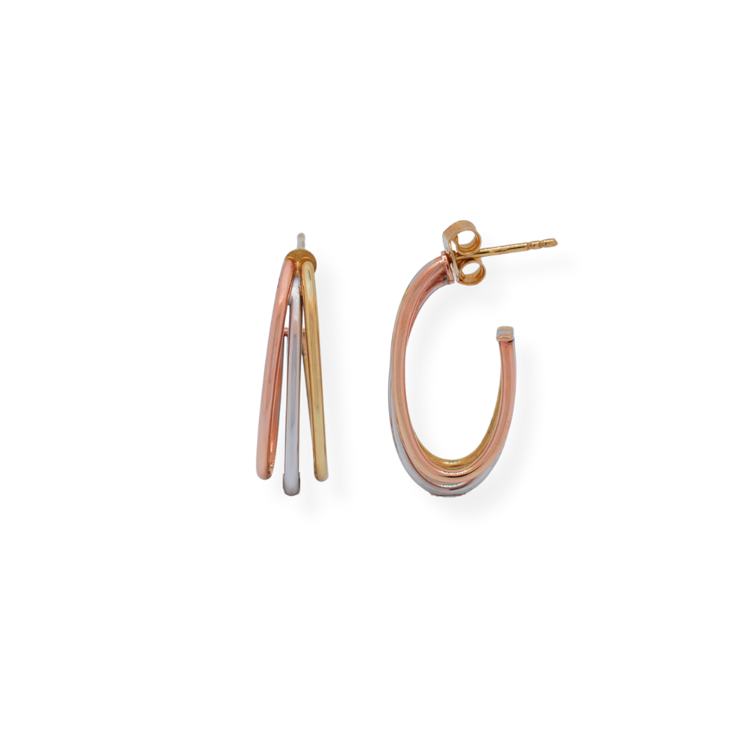 9ct gold 3/tone earring