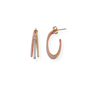 9ct gold 3/tone earring