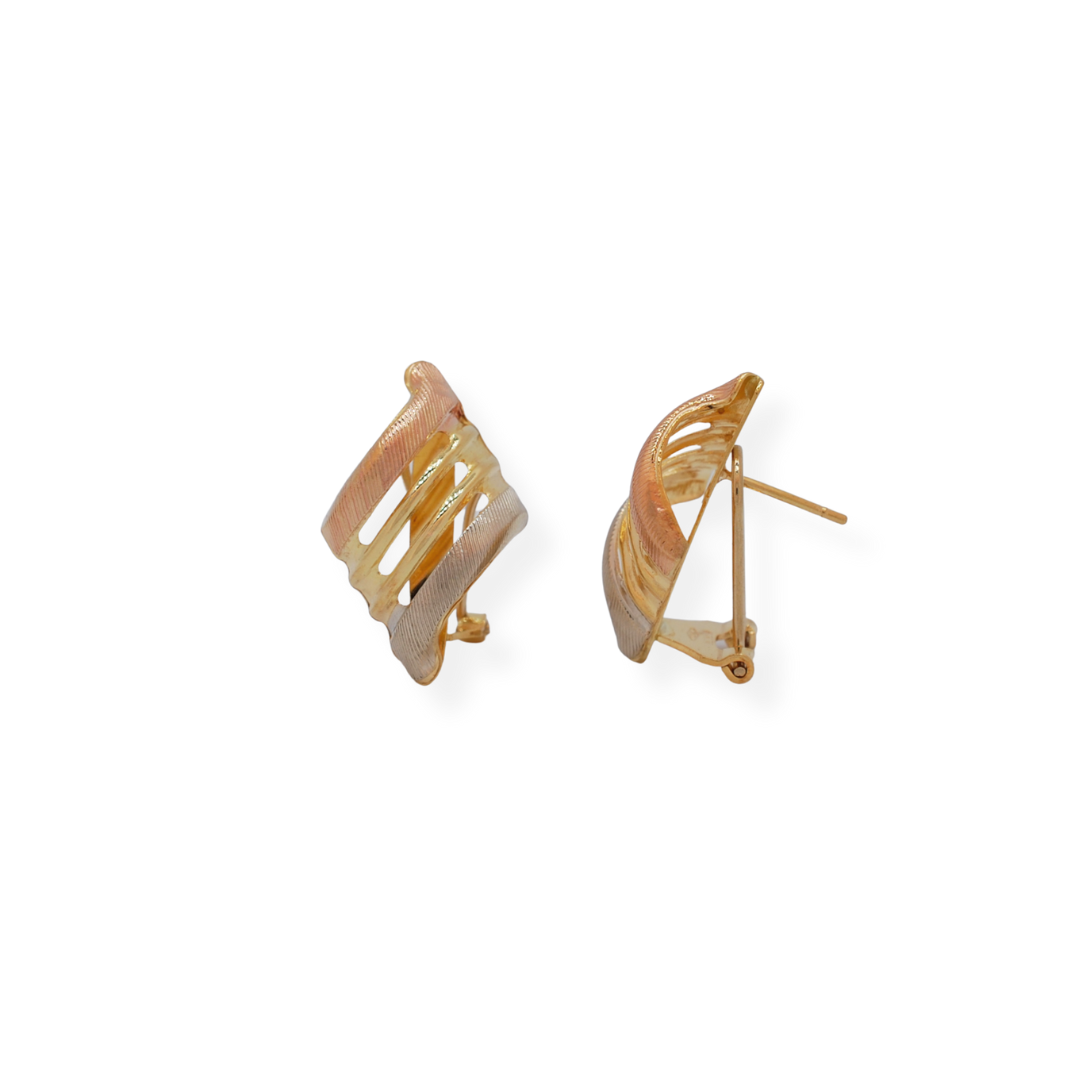 18ct 3/tone gold earrings