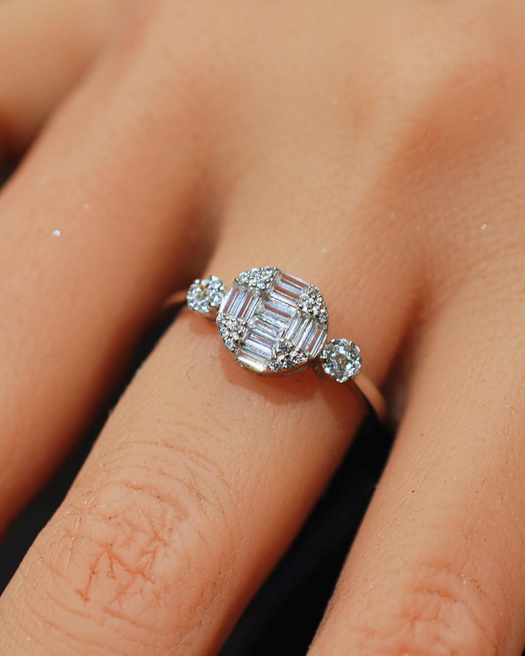 Silver cz ring