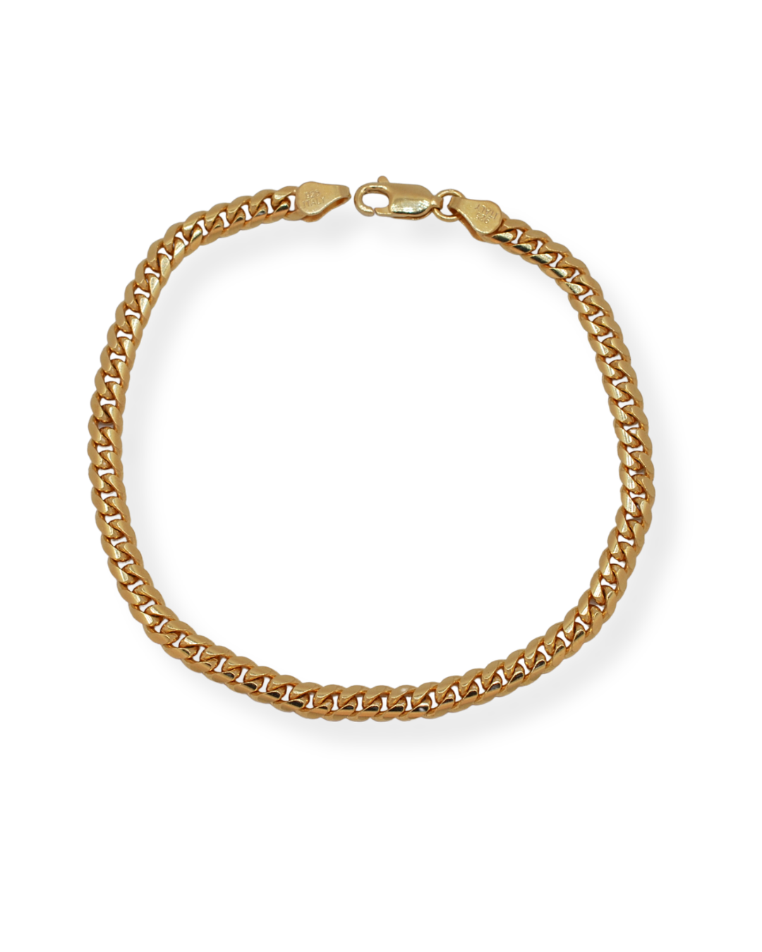Silver gold plated miami cuban bracelet