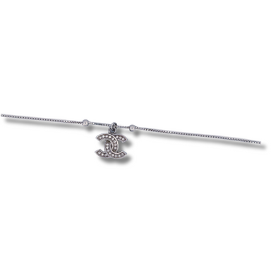 25cm silver cz anklet