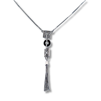 9ct white gold diamond necklace