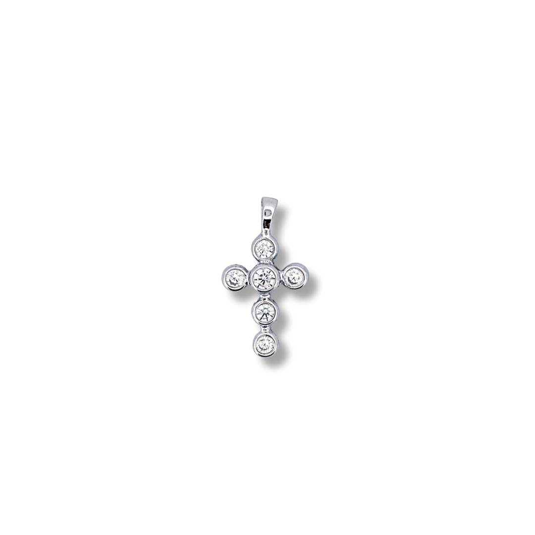 silver cz cross