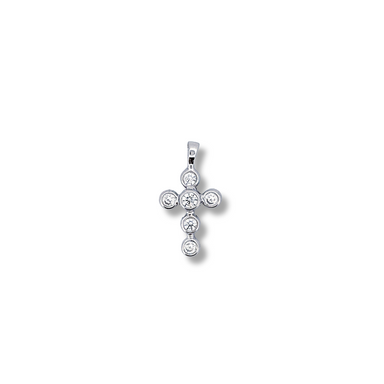 silver cz cross