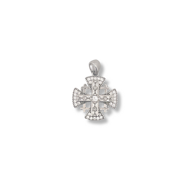 Silver cz cross pendant