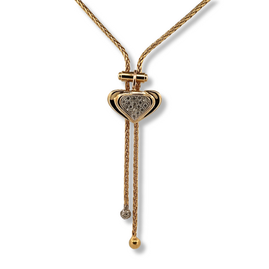 9ct bolo tie cz necklace