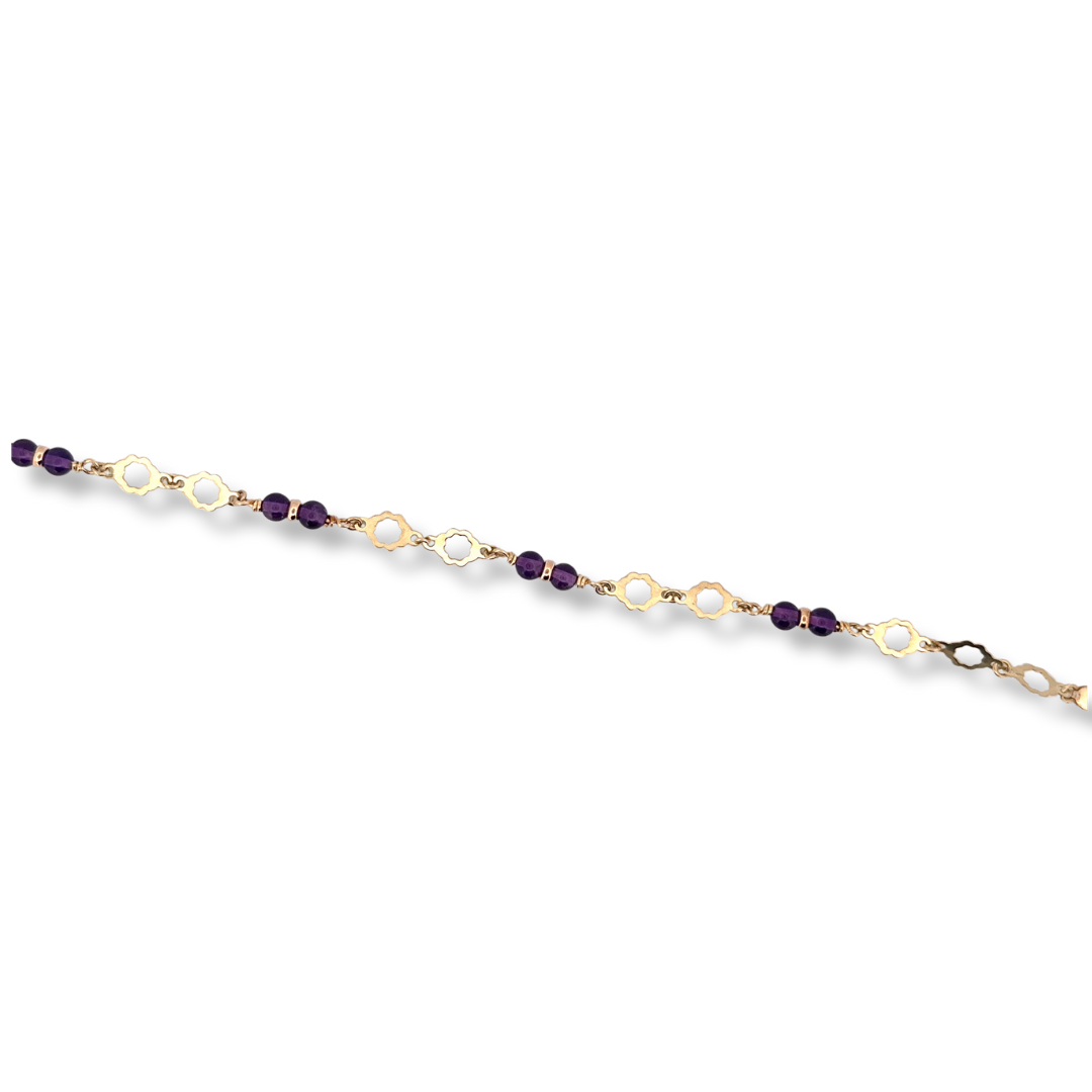 9ct gold amethyst bracelet