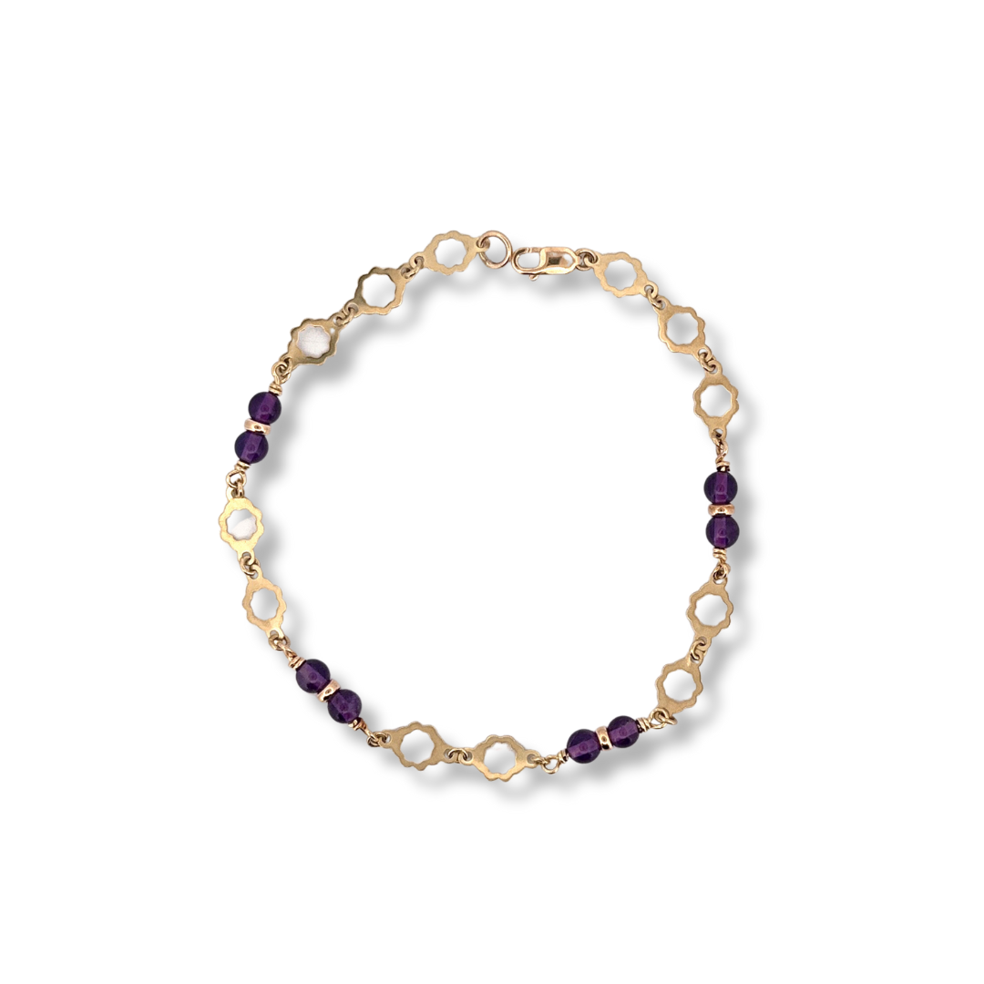 9ct gold amethyst bracelet