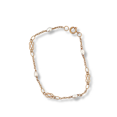 9ct yellow gold pearl bracelet