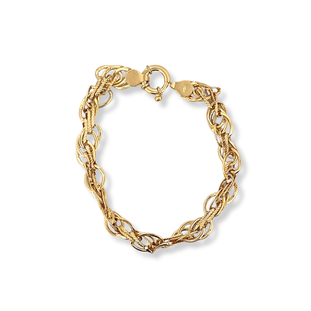 9ct Yellow Gold Circle Bead Bracelet 19cm main image 1