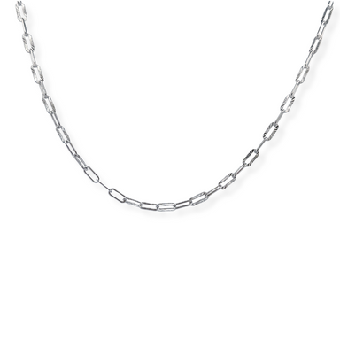 Silver paperclip necklace