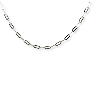 Silver paperclip necklace