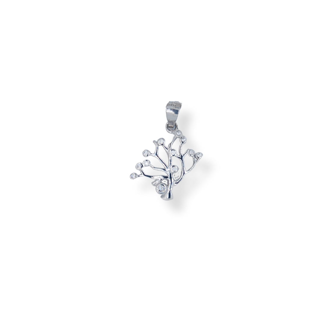 Silver cz tree of life