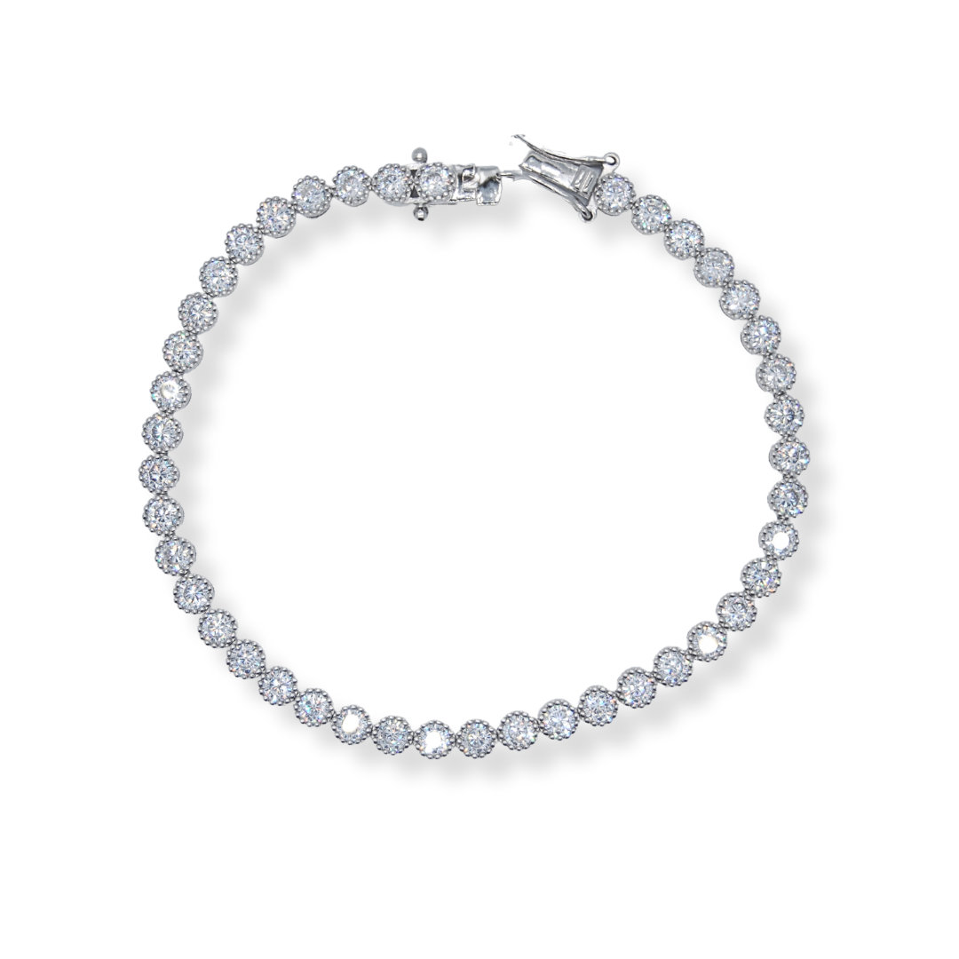Silver cz tennis bracelet