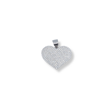 Silver cz heart pendant