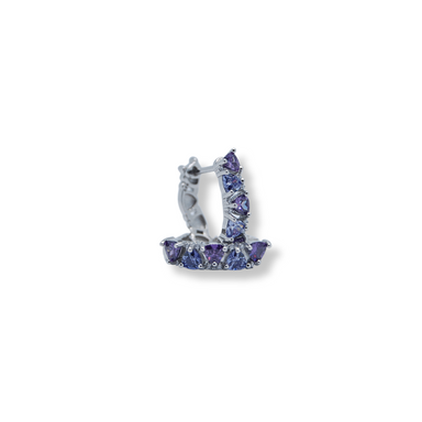 Silver purple cz earrings