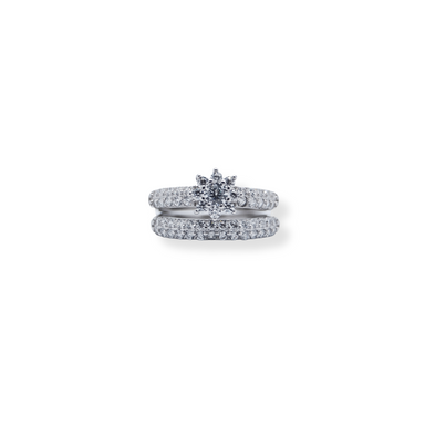 Silver cz twinset ring
