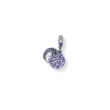 Silver colourful cz charm