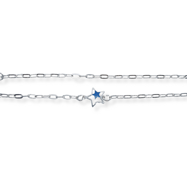 Silver star anklet