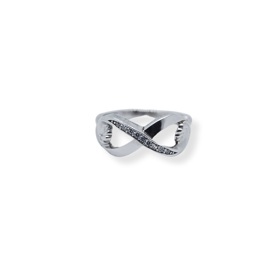 Silver cz infinity ring