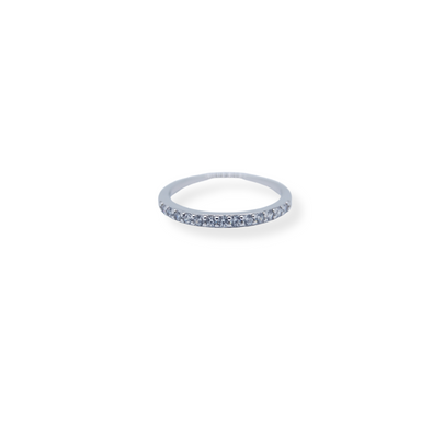 Silver cz band ring