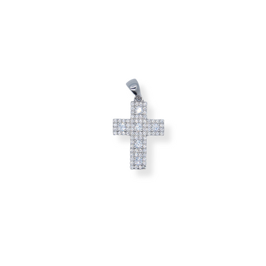 Silver cz cross