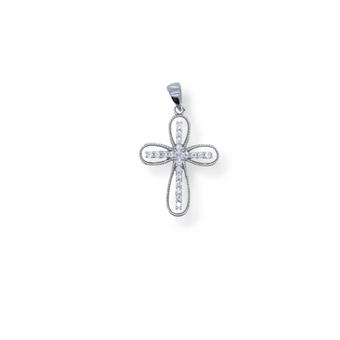 Silver cz cross