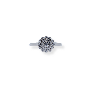 Silver cz flower ring