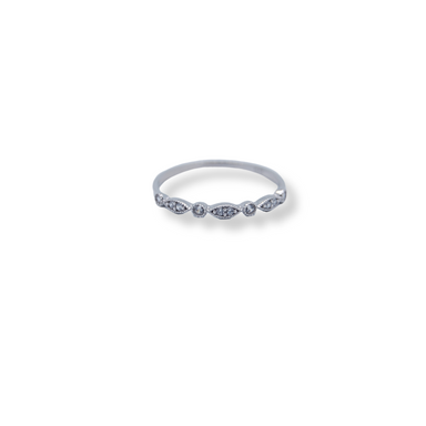 9ct white gold cz band