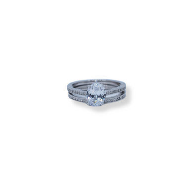 Silver cz twinset ring