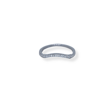 Silver cz band ring