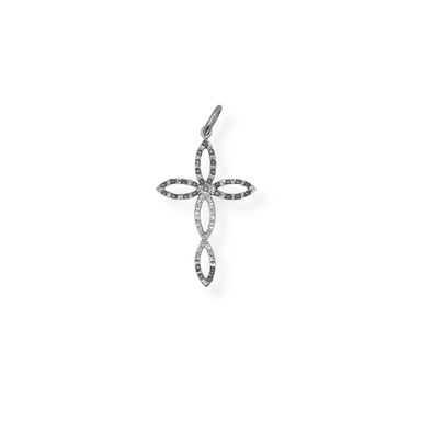Silver cz cross pendant
