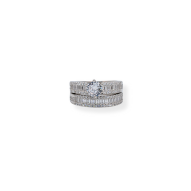 Silver cz twinset ring