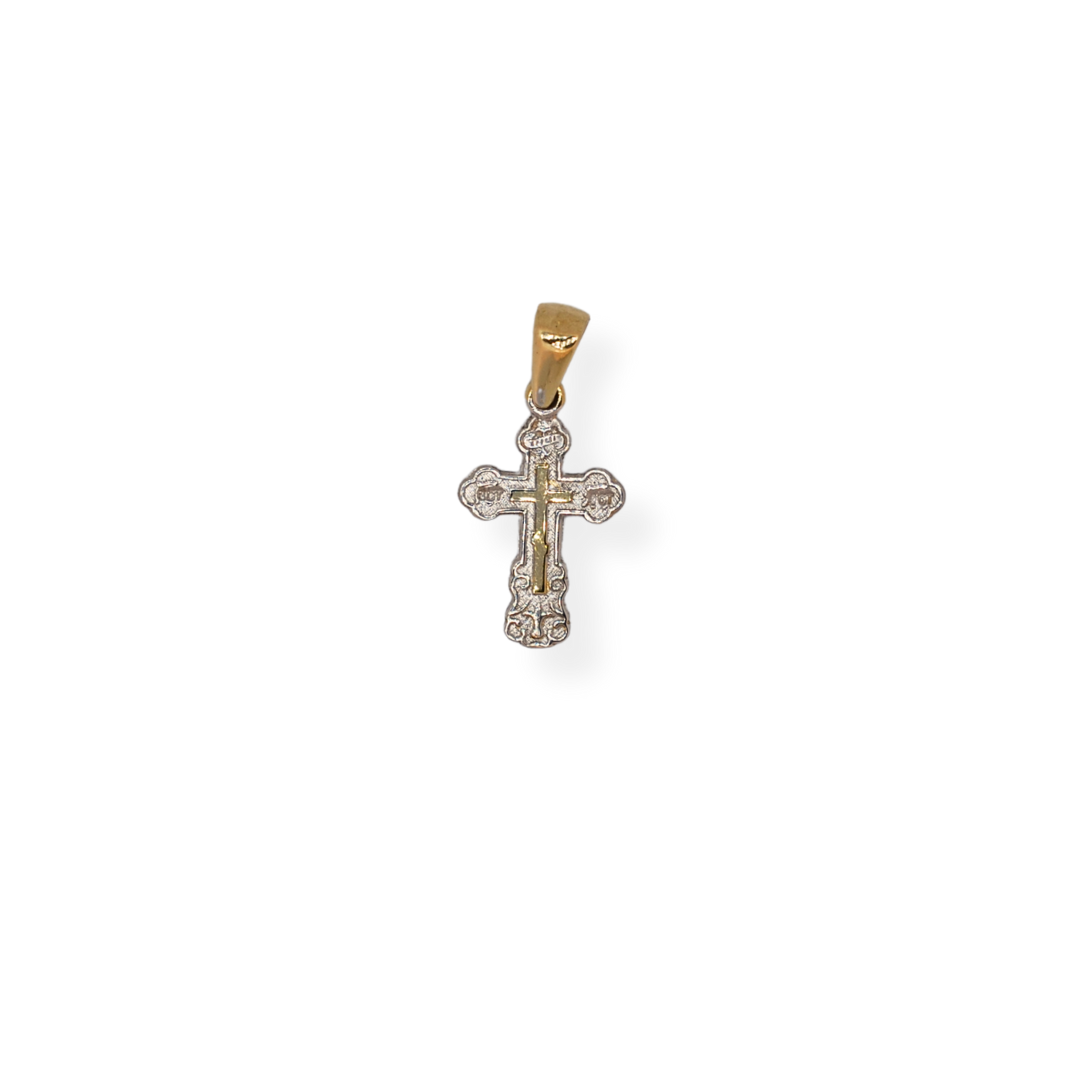 9ct 2/tone gold cross