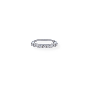 Silver cz band ring