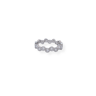 Silver cz band ring