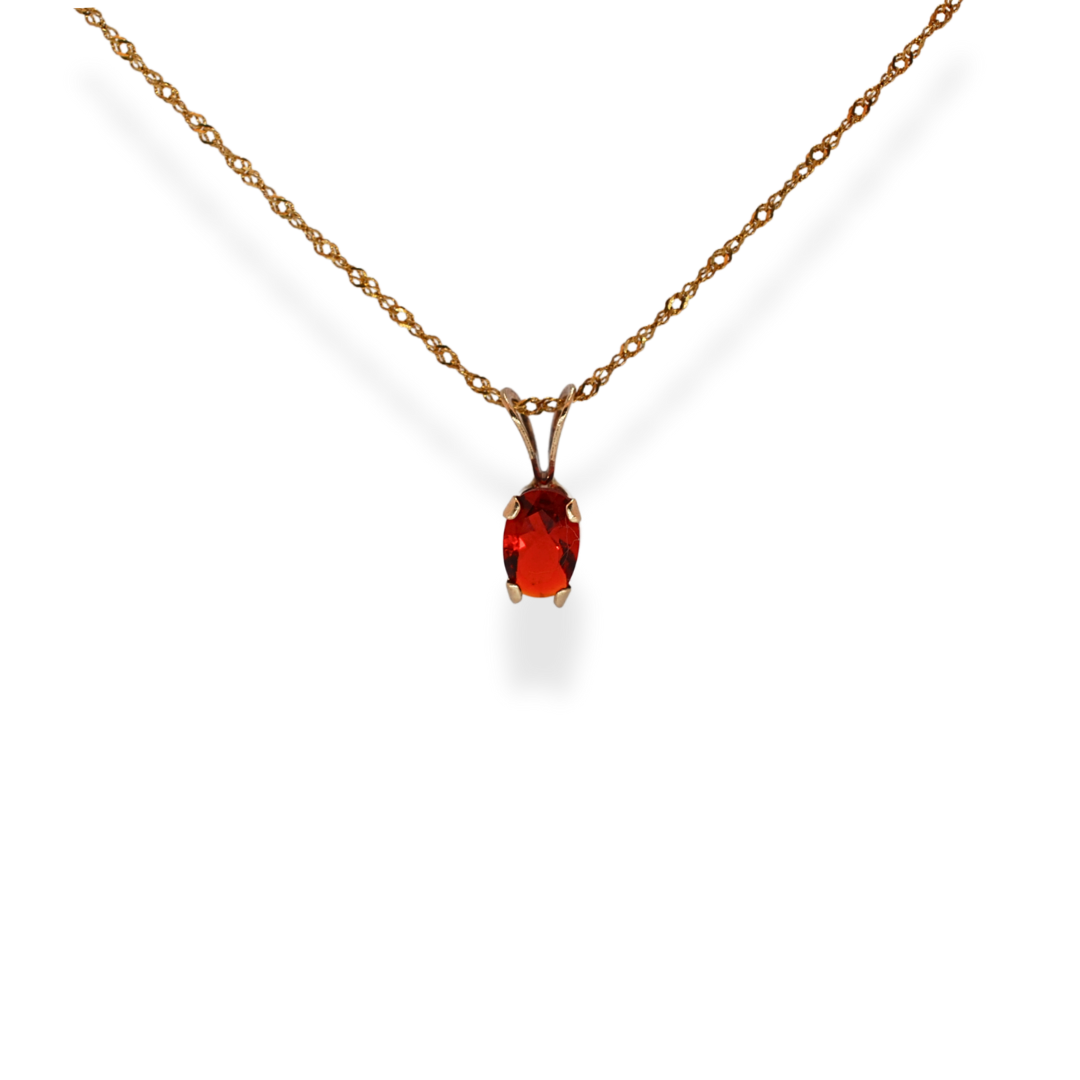 9ct gold orange cz pendant