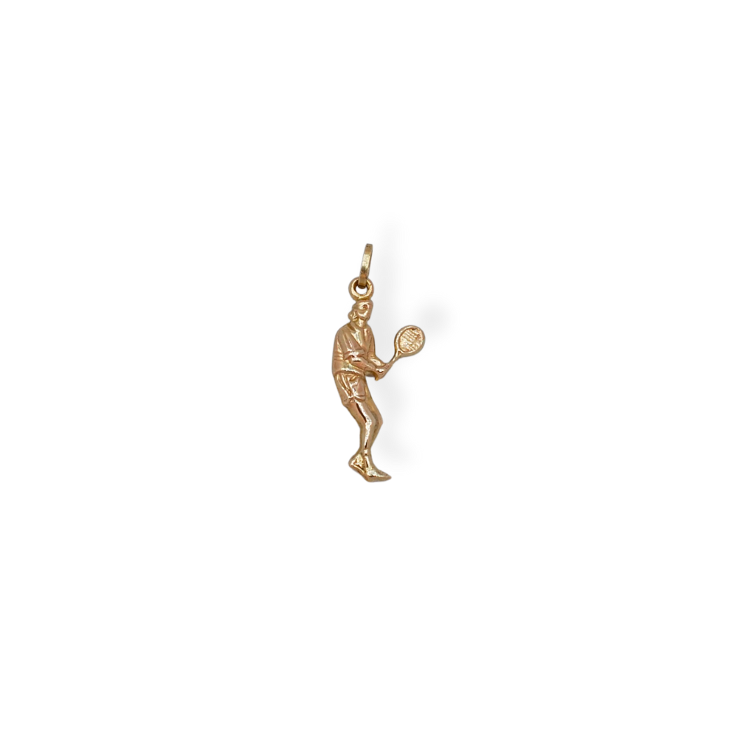 9ct gold Tennis/Padel player charm