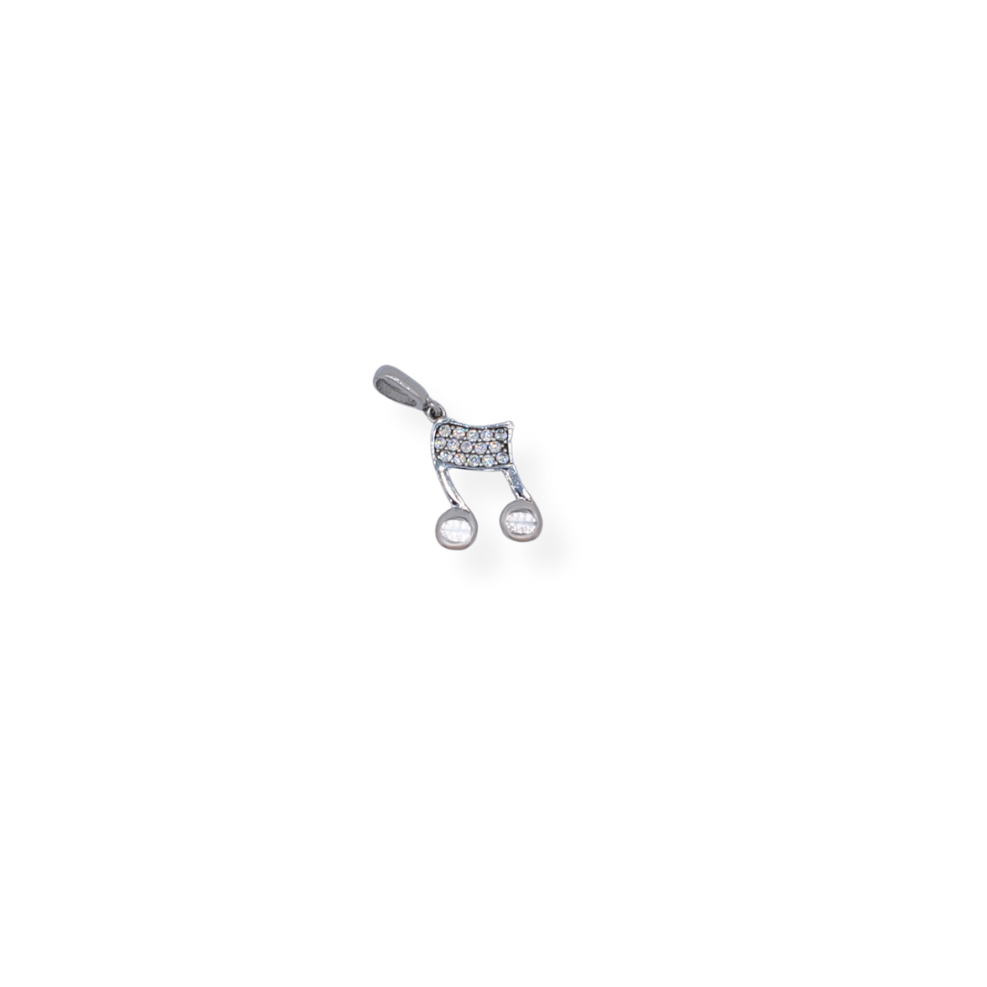 9ct gold cz music note charm