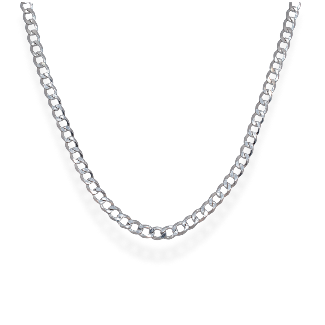 Silver curb chain