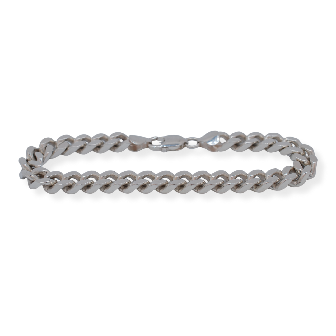 Silver curb bracelet