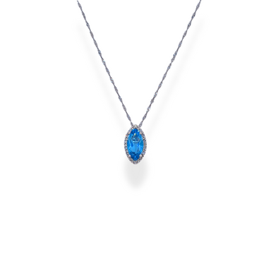 9ct gold diamond topaz pendant