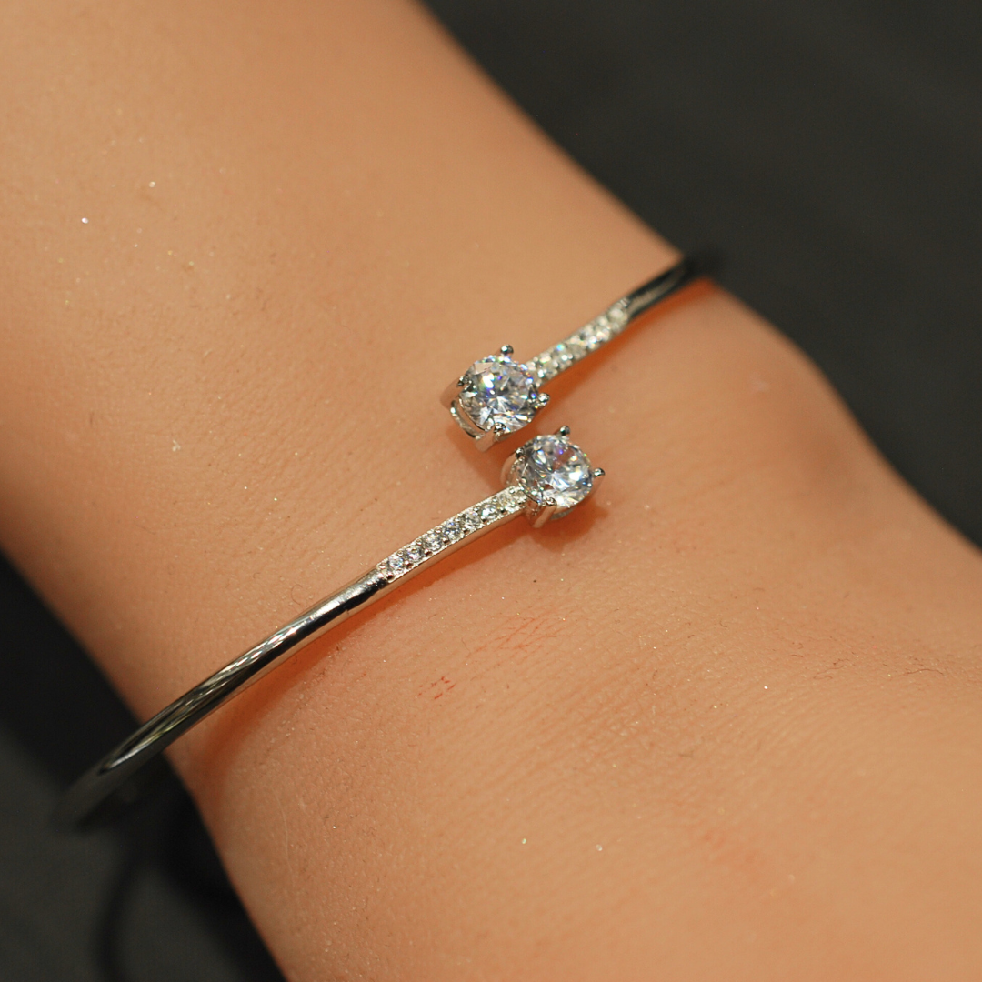Silver cz bangle